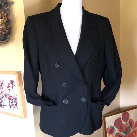 VTG 80’s LIZ CLAIBORNE size 6P DoubleBreast Classic Black DoubleBreasted USA - Picture 7 of 16